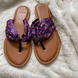 Matilda Jane fabric printed flip flop sandals size 9
